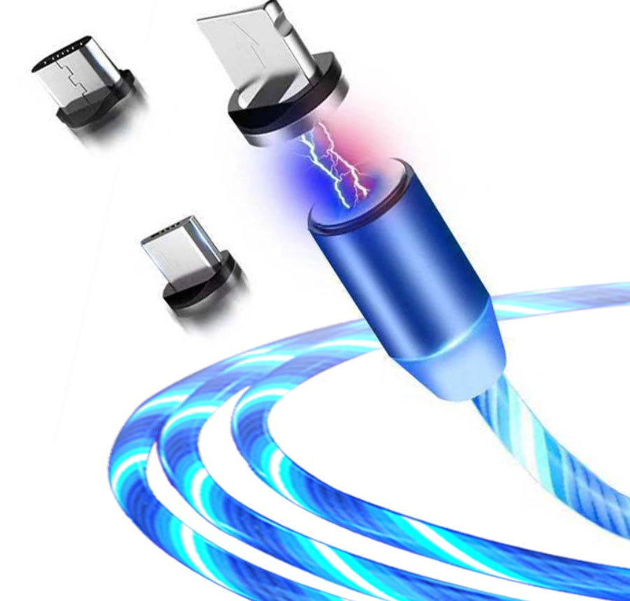 Flowing Ligh Magnetic Streamer Data Line Cable for Iphone Android Type-c