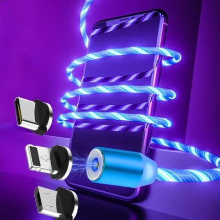 Flowing Ligh Magnetic Streamer Data Line Cable for Iphone Android Type-c