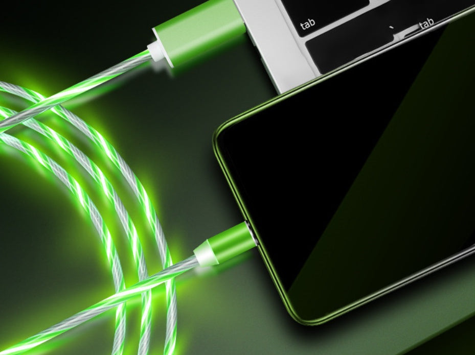 Flowing Ligh Magnetic Streamer Data Line Cable for Iphone Android Type-c