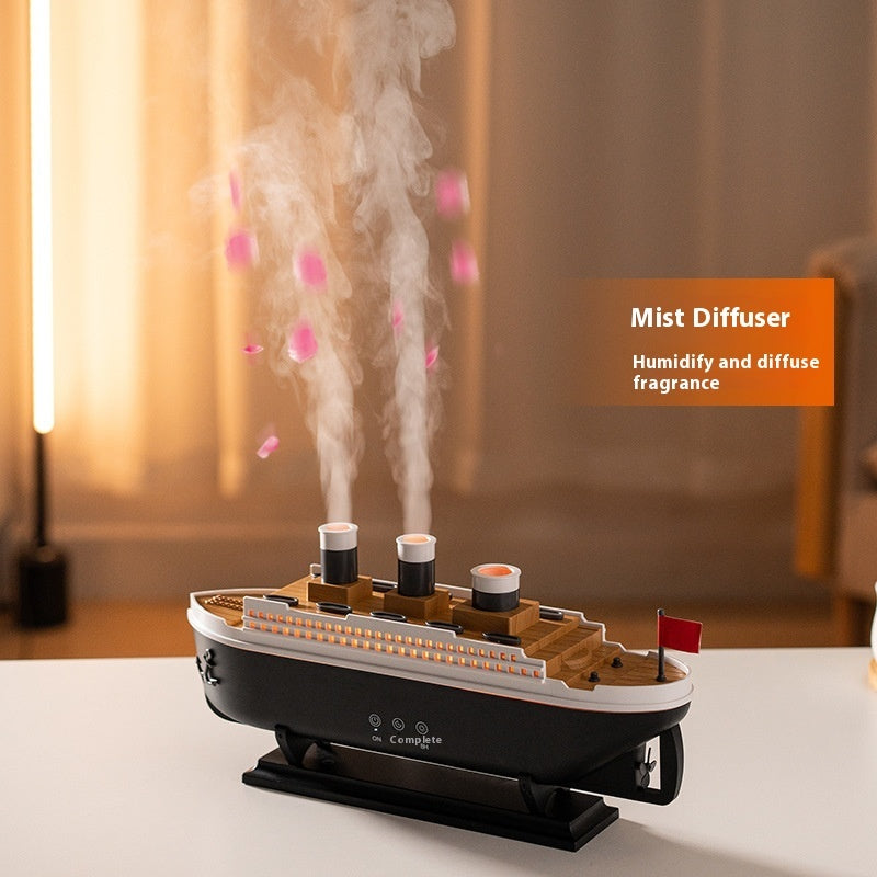 Ship Aroma Diffuser Ultrasonic Spit Smoke Ring Humidifier