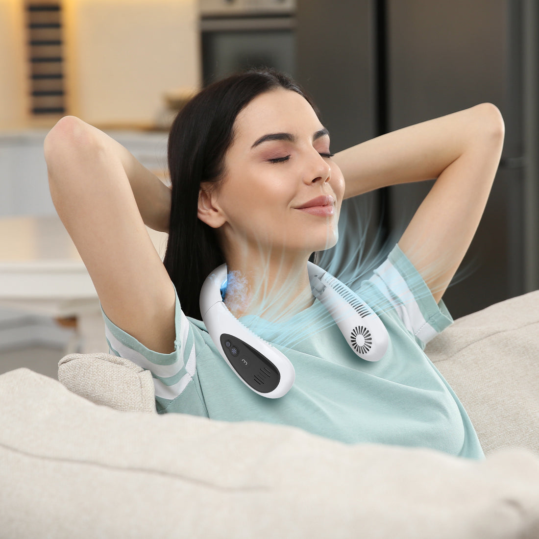 High quality Foldable Neck cooling Fan with long battery life.