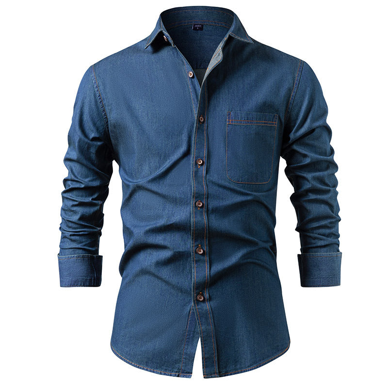 Pure Cotton Wrinkle-Resistant Solid Color Long-Sleeve Mens Casual Jacket