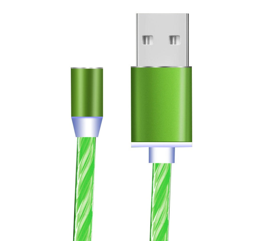 Flowing Ligh Magnetic Streamer Data Line Cable for Iphone Android Type-c