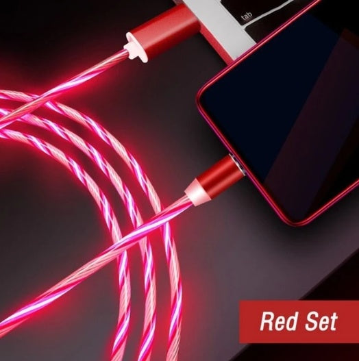 Flowing Ligh Magnetic Streamer Data Line Cable for Iphone Android Type-c