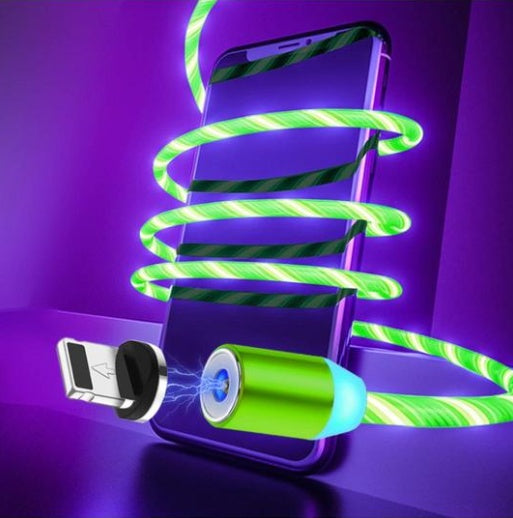 Flowing Ligh Magnetic Streamer Data Line Cable for Iphone Android Type-c