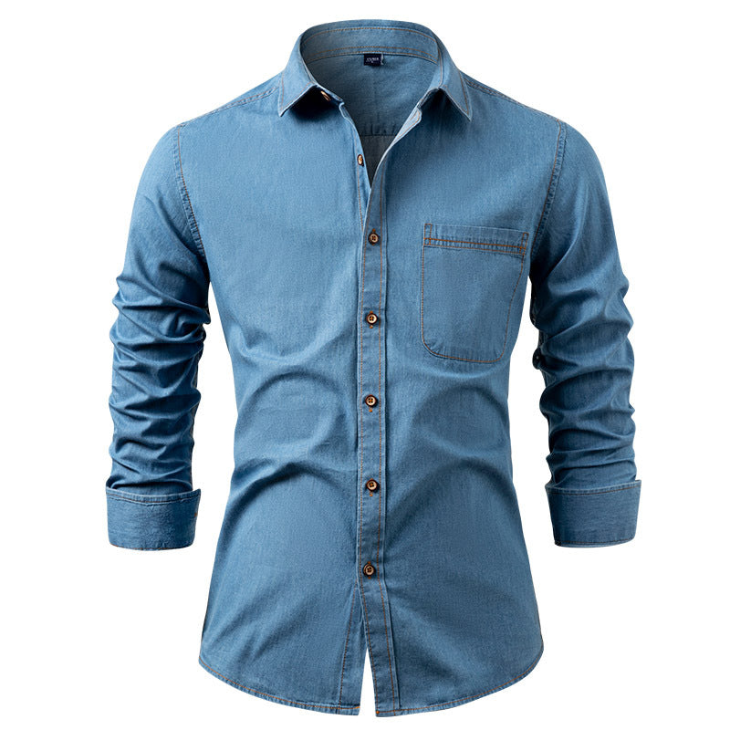 Pure Cotton Wrinkle-Resistant Solid Color Long-Sleeve Mens Casual Jacket