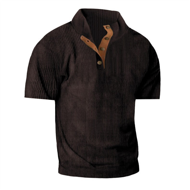 Men's Outdoor Casual Stand Collar Short-Sleeve Corduroy