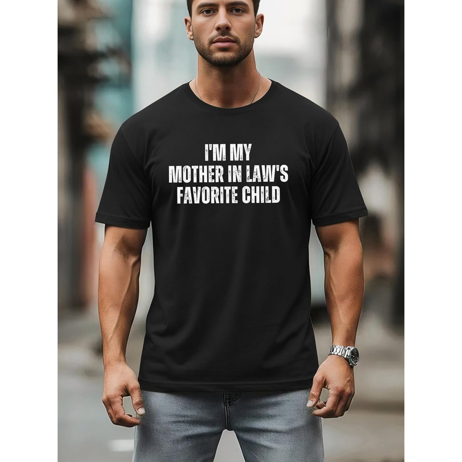 Men's Humorous Letter-Print Fashion Short-Sleeve