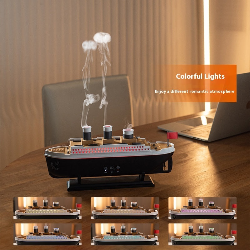 Ship Aroma Diffuser Ultrasonic Spit Smoke Ring Humidifier