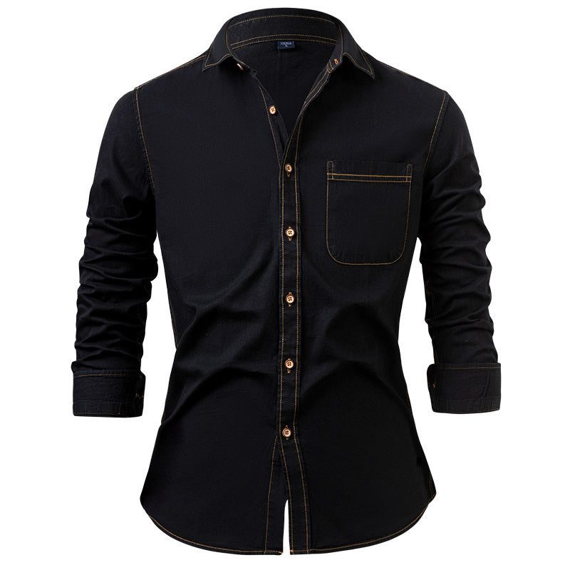 Pure Cotton Wrinkle-Resistant Solid Color Long-Sleeve Mens Casual Jacket