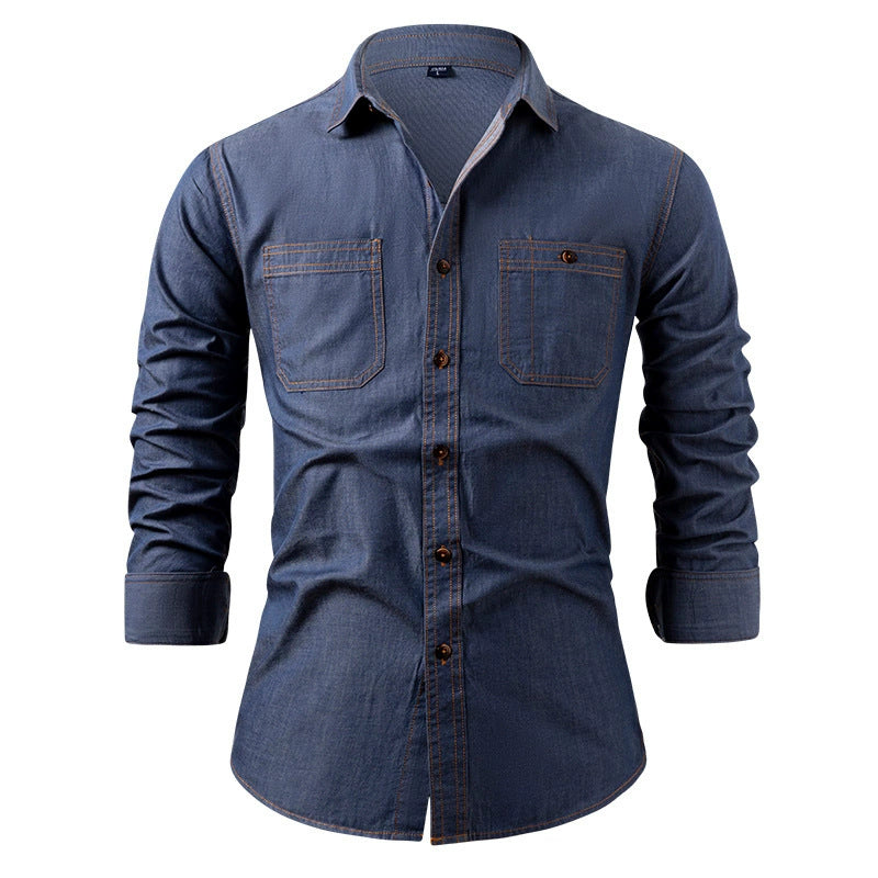 Pure Cotton Wrinkle-Resistant Solid Color Long-Sleeve Mens Casual Jacket