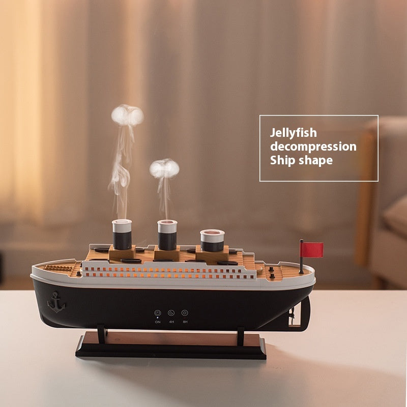 Ship Aroma Diffuser Ultrasonic Spit Smoke Ring Humidifier