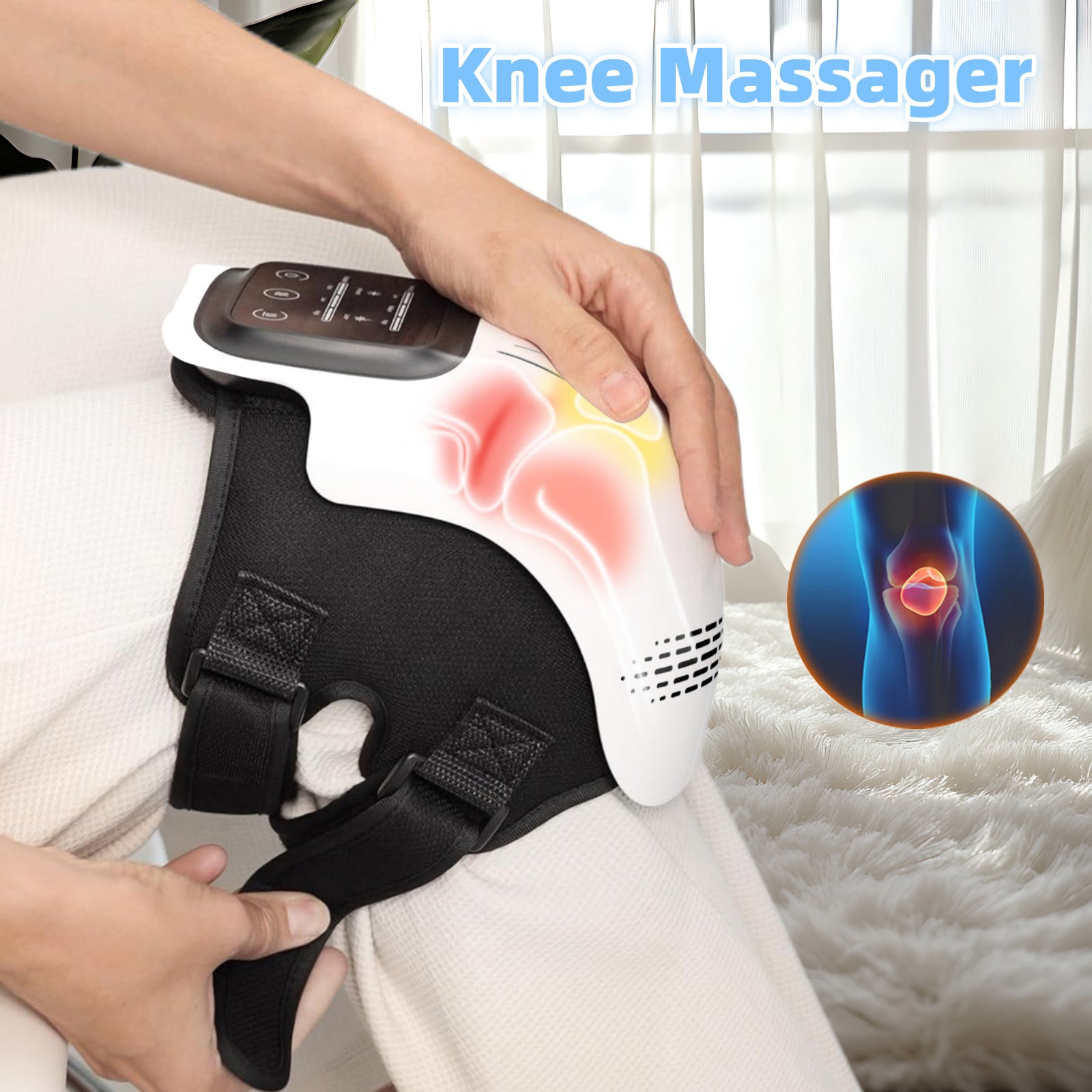 Rechargeable Heating Knee Massager for Pain Relief with Infrared Laser Vibration