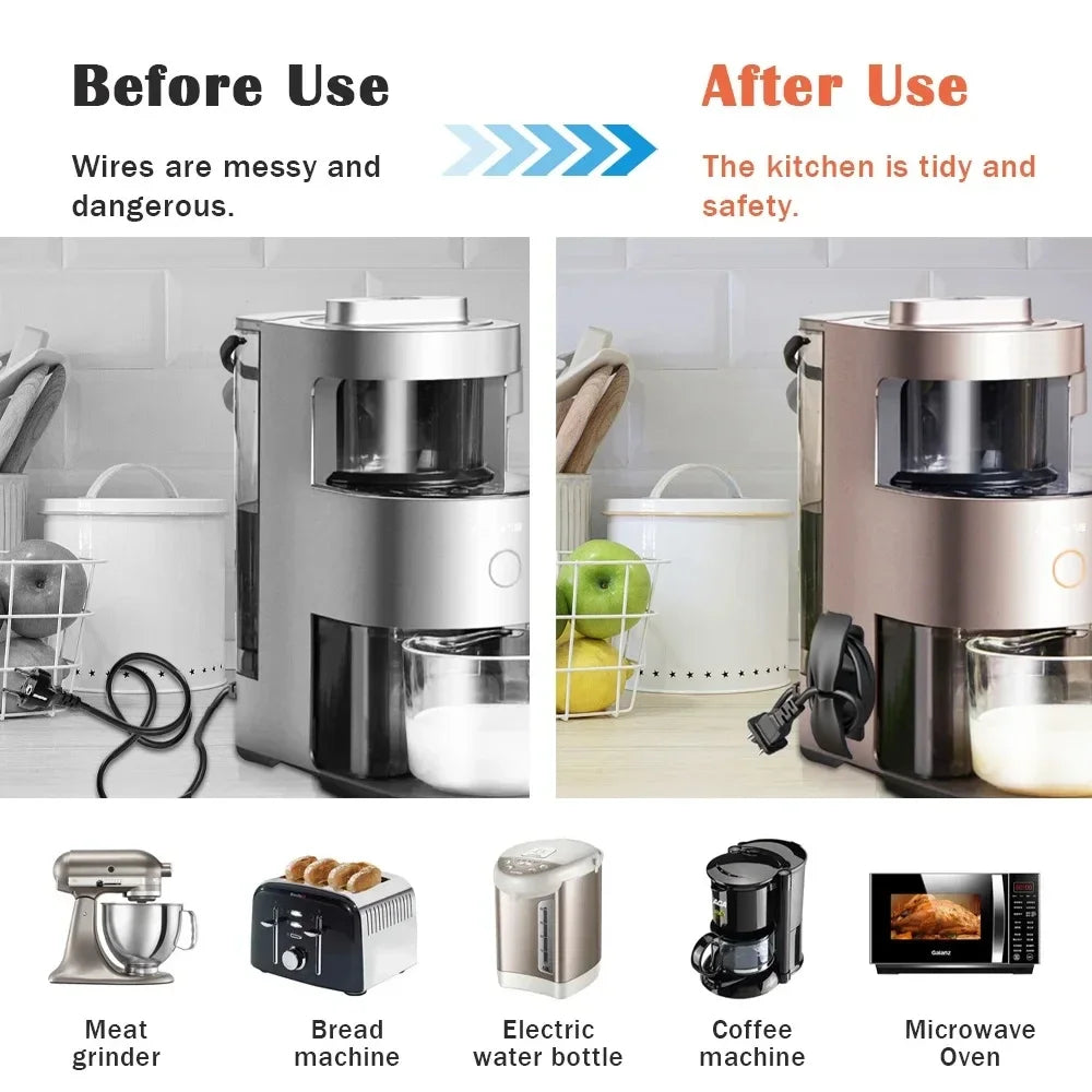Kitchen Cord Organizer – Secure Appliance Wire & Plug Holder, Power Cable Winder with Clips for Tidy Storage