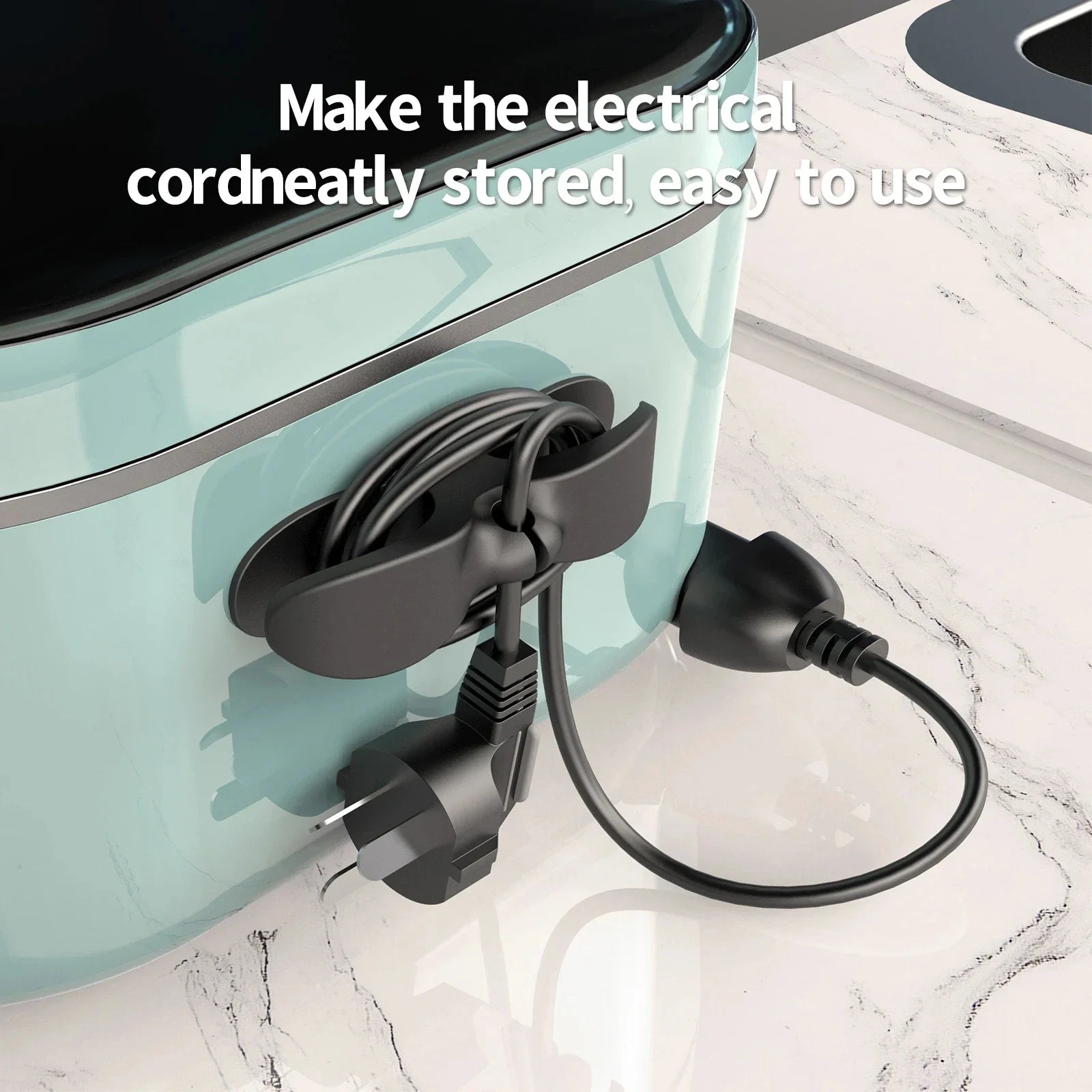 Kitchen Cord Organizer – Secure Appliance Wire & Plug Holder, Power Cable Winder with Clips for Tidy Storage
