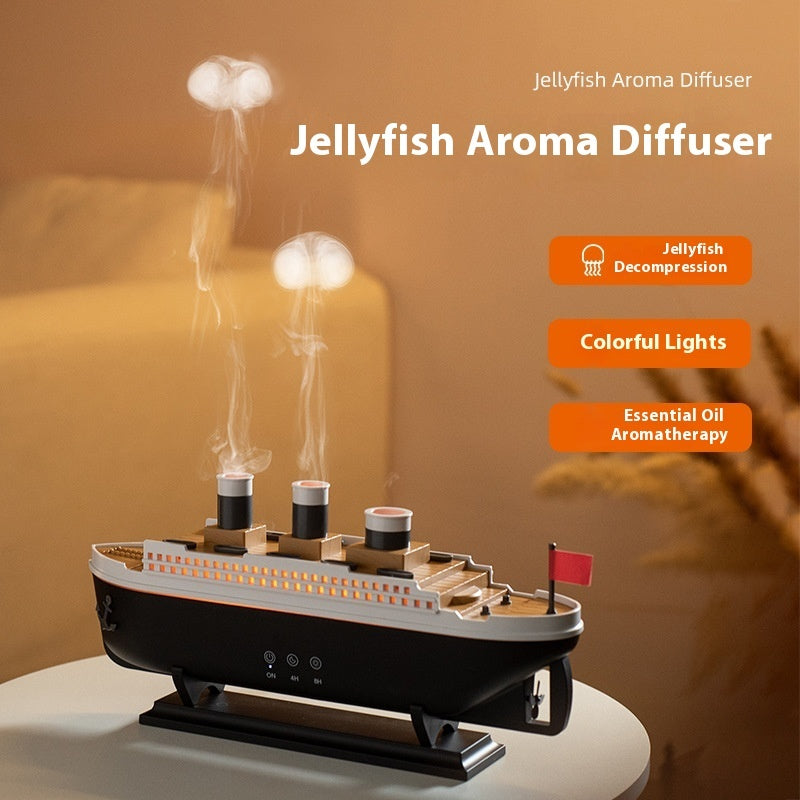 Ship Aroma Diffuser Ultrasonic Spit Smoke Ring Humidifier