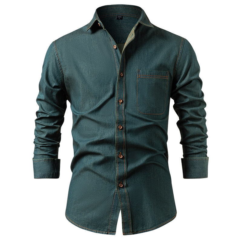 Pure Cotton Wrinkle-Resistant Solid Color Long-Sleeve Mens Casual Jacket