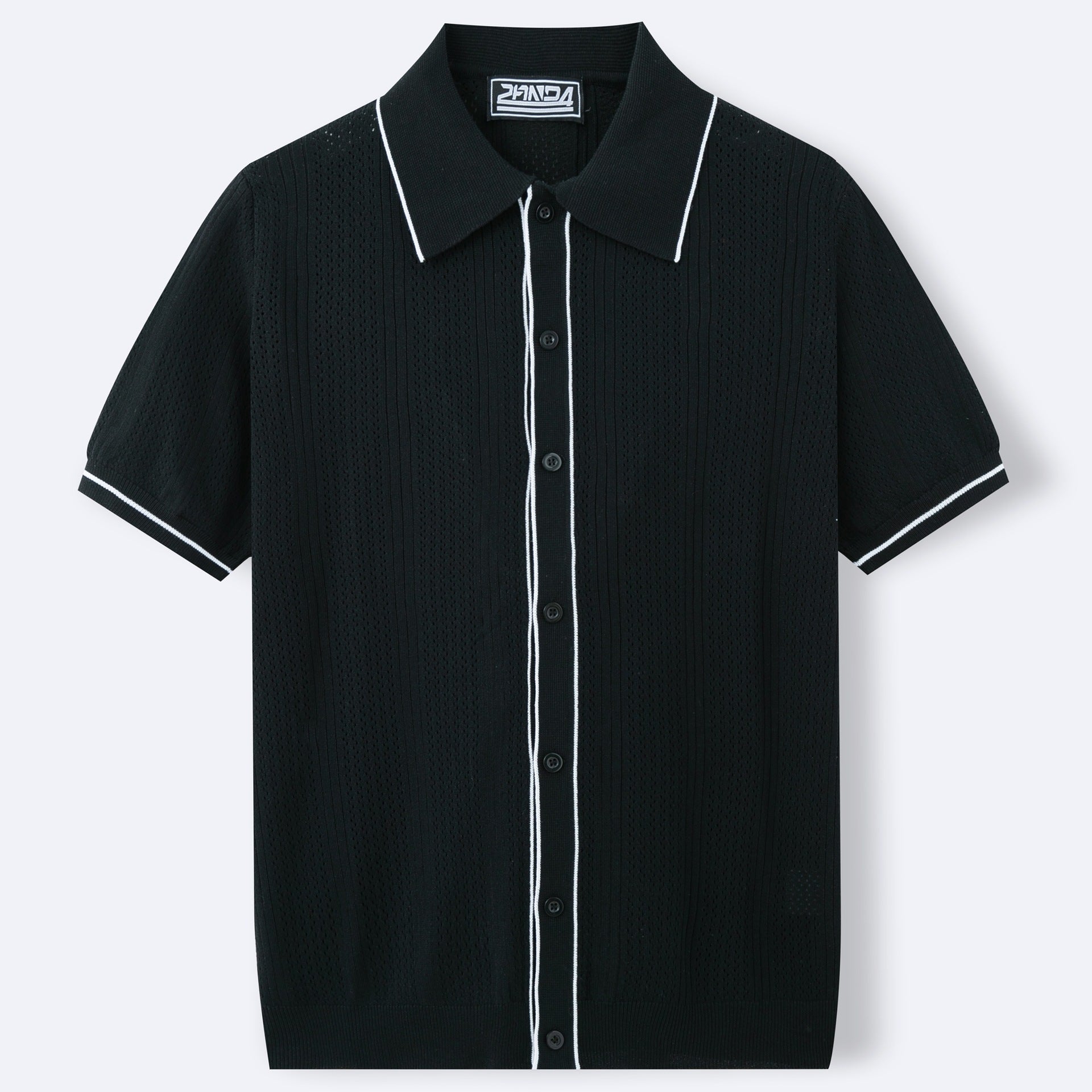 Men's Short-Sleeve Knit Top Cardigan Polo Shirt