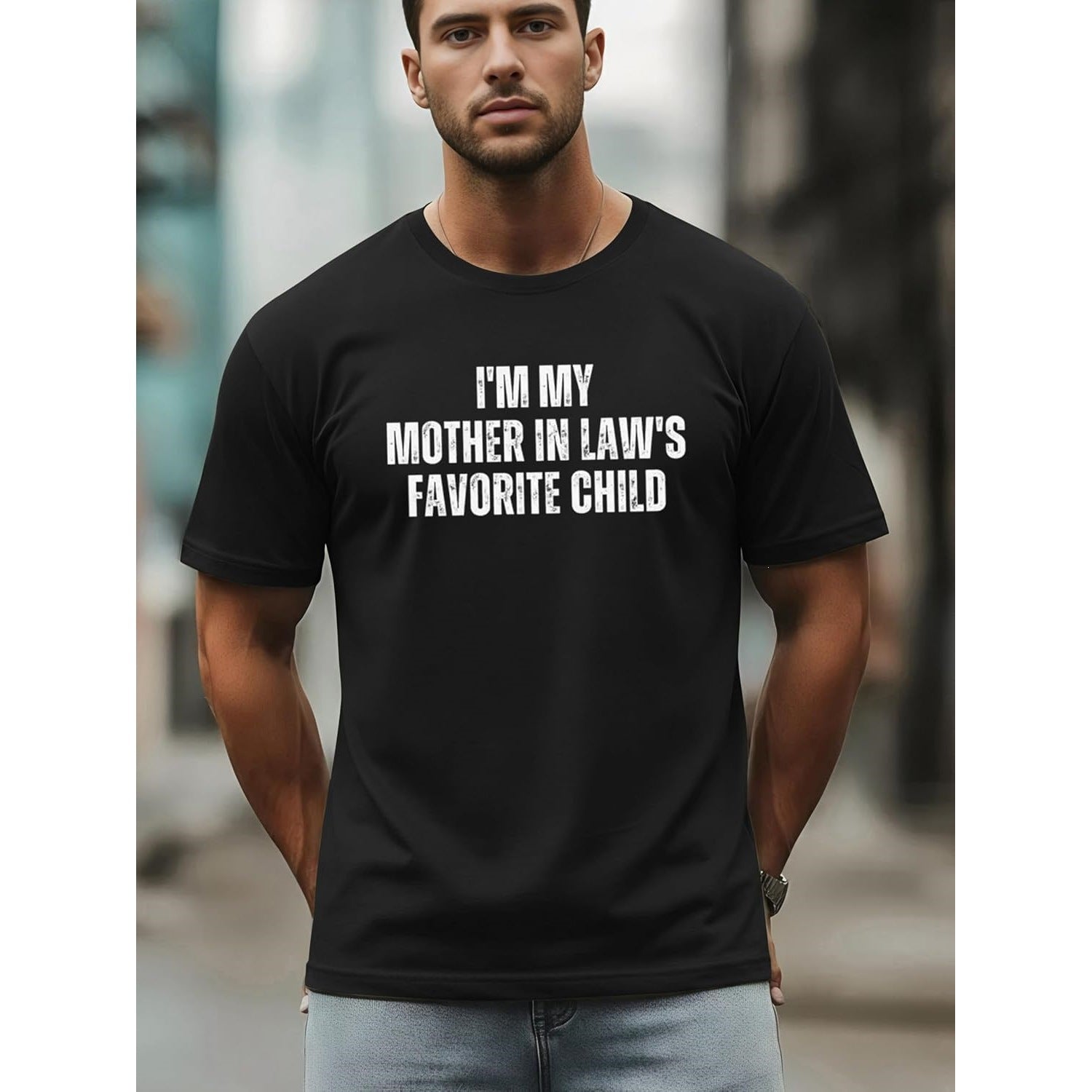 Men's Humorous Letter-Print Fashion Short-Sleeve