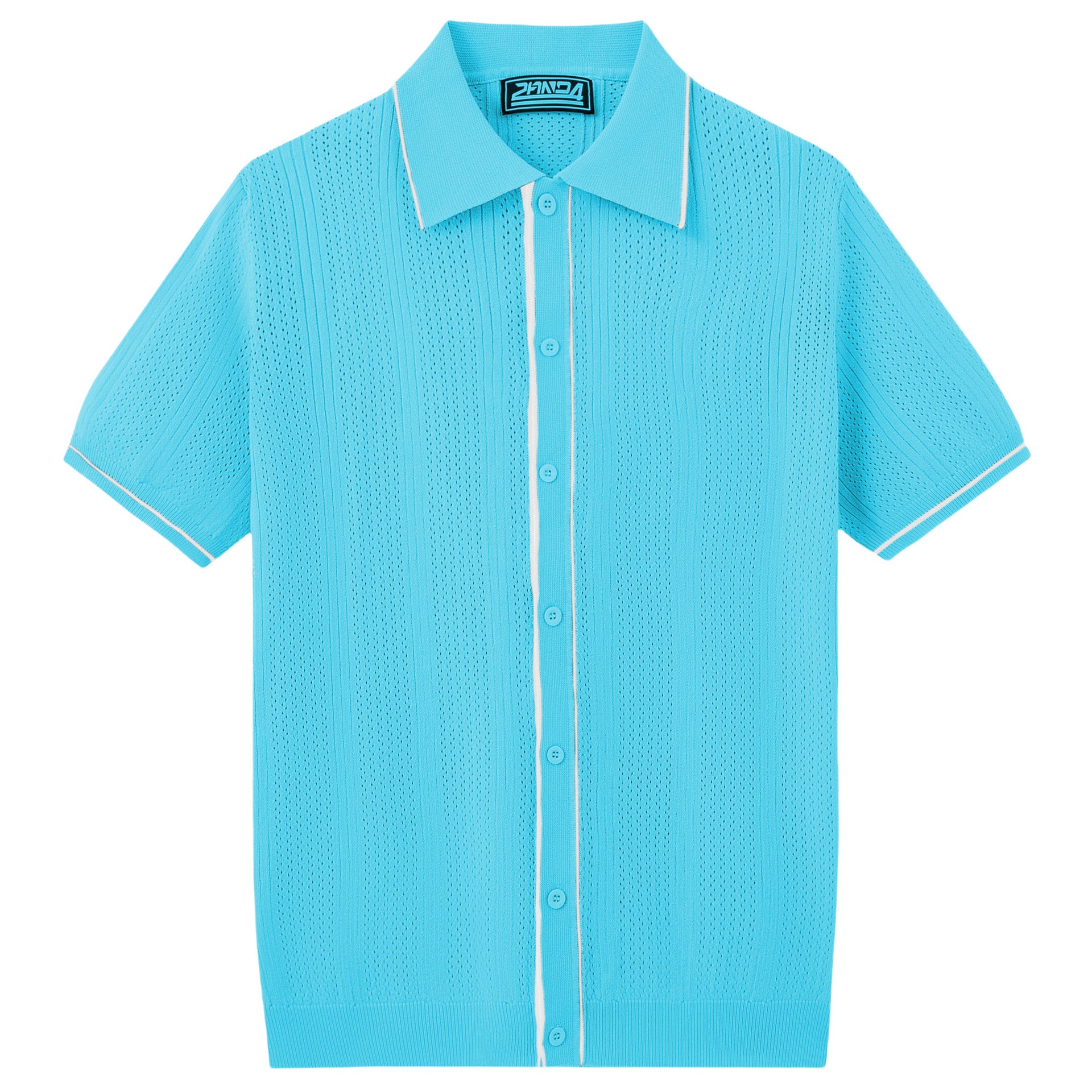 Men's Short-Sleeve Knit Top Cardigan Polo Shirt
