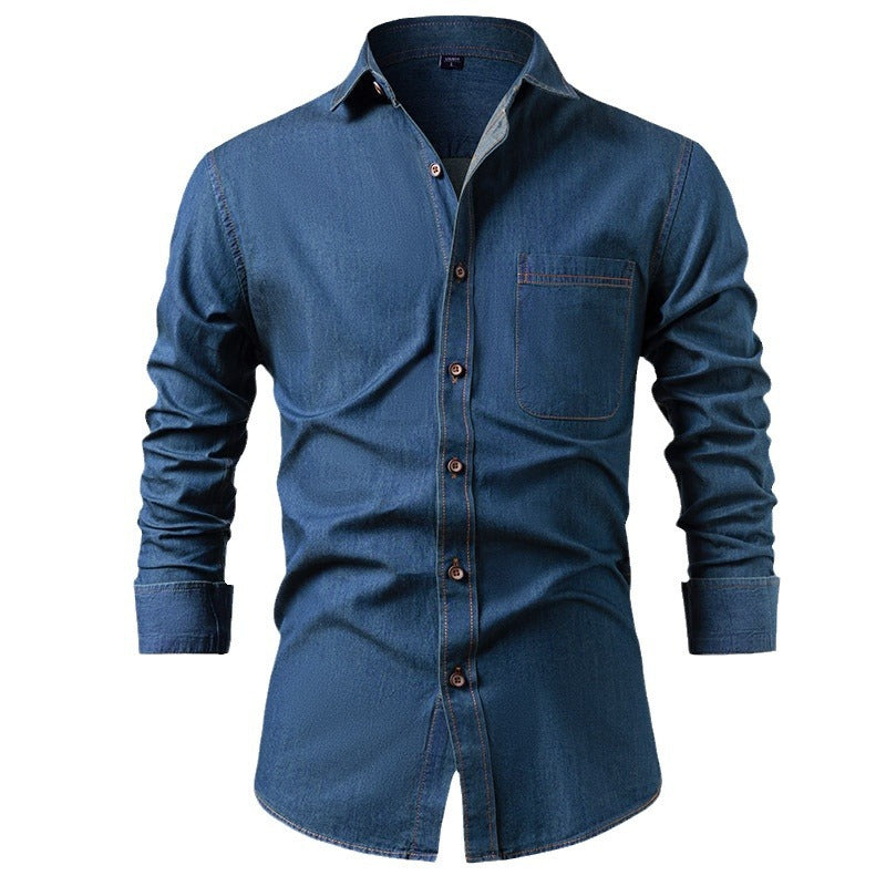 Pure Cotton Wrinkle-Resistant Solid Color Long-Sleeve Mens Casual Jacket