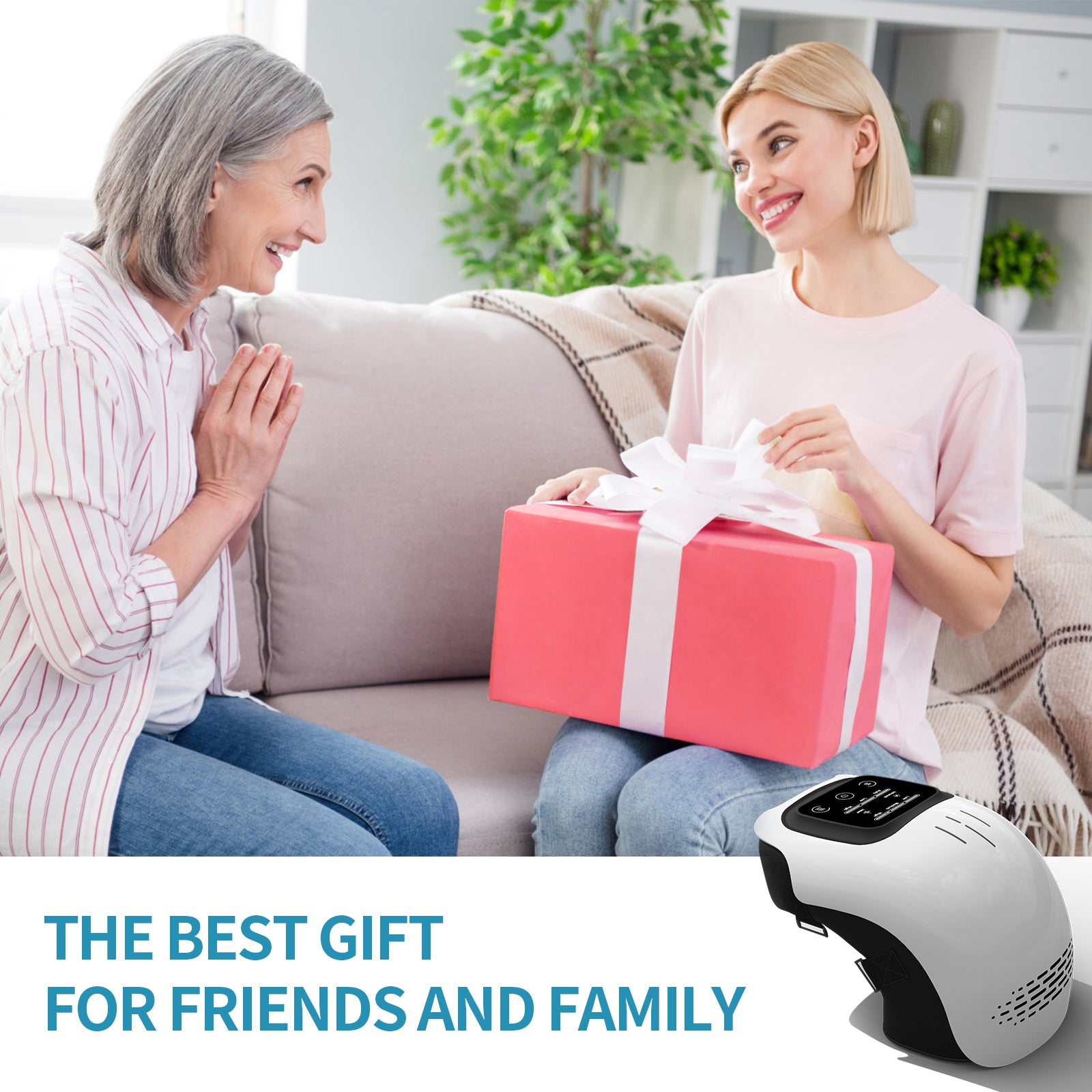Rechargeable Heating Knee Massager for Pain Relief with Infrared Laser Vibration