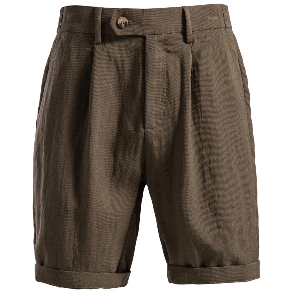 Business-Casual Lyocell Cotton Shorts Old Money Style